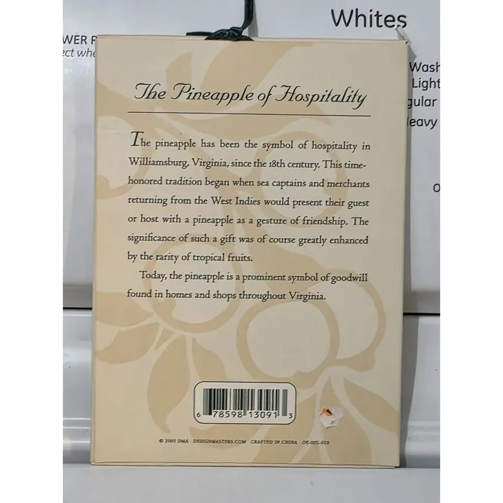 Colonial Williamsburg 24Kt. Gold-Finish Christmas Ornament –The Pineapple (2003)